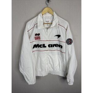 McLaren F1 Team Jacket Mens L White MP4-13 Racing Hollister Windbreaker